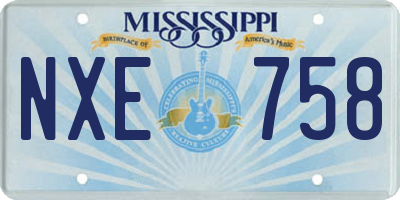 MS license plate NXE758