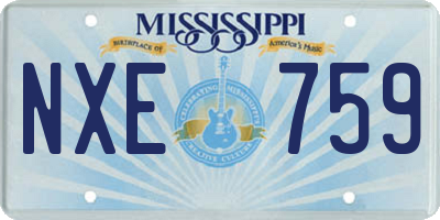 MS license plate NXE759