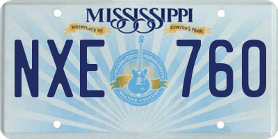 MS license plate NXE760