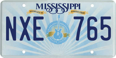 MS license plate NXE765