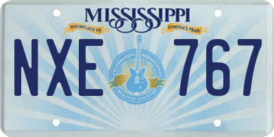 MS license plate NXE767