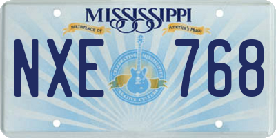 MS license plate NXE768