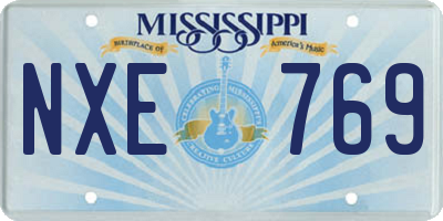 MS license plate NXE769