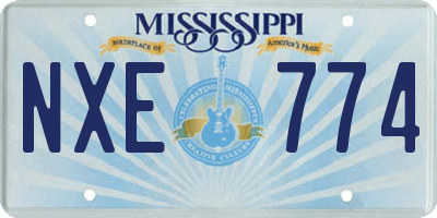 MS license plate NXE774