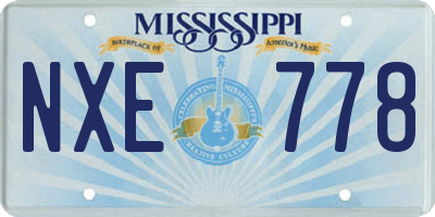 MS license plate NXE778