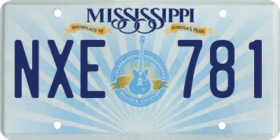 MS license plate NXE781