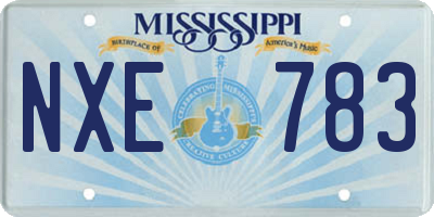 MS license plate NXE783