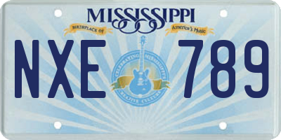 MS license plate NXE789