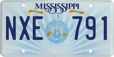 MS license plate NXE791