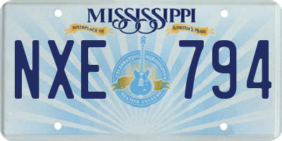 MS license plate NXE794