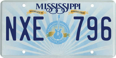 MS license plate NXE796
