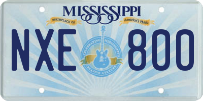 MS license plate NXE800