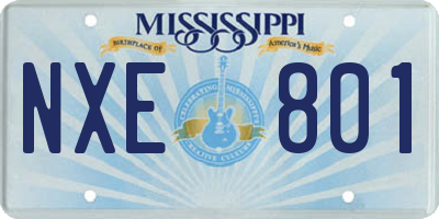 MS license plate NXE801