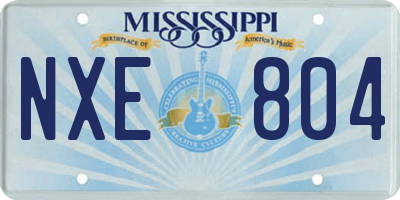 MS license plate NXE804