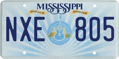 MS license plate NXE805