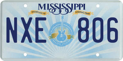 MS license plate NXE806