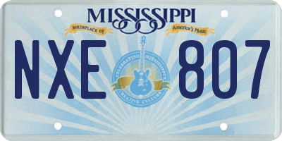 MS license plate NXE807