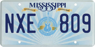 MS license plate NXE809