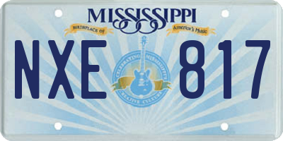 MS license plate NXE817