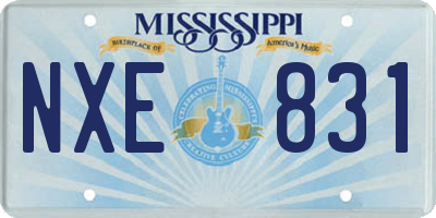 MS license plate NXE831