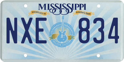 MS license plate NXE834