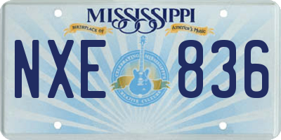 MS license plate NXE836