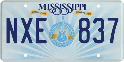 MS license plate NXE837