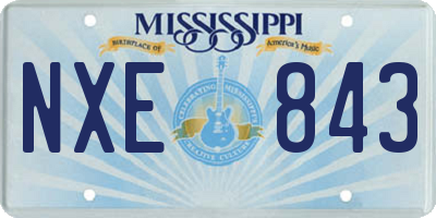 MS license plate NXE843