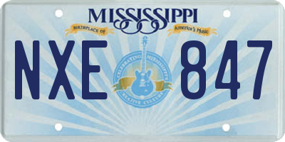 MS license plate NXE847