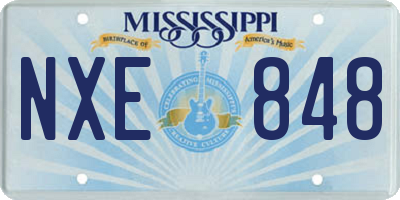 MS license plate NXE848