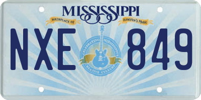 MS license plate NXE849