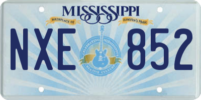 MS license plate NXE852
