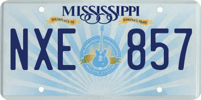 MS license plate NXE857