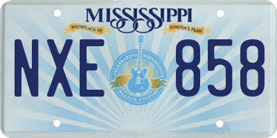 MS license plate NXE858