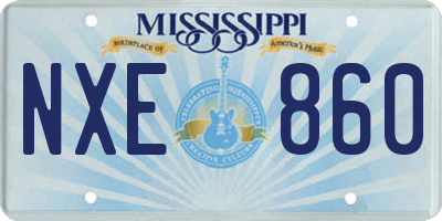 MS license plate NXE860