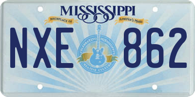 MS license plate NXE862