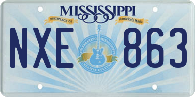 MS license plate NXE863