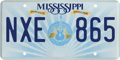 MS license plate NXE865