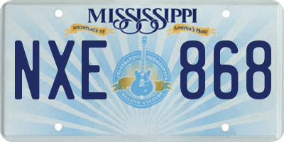 MS license plate NXE868