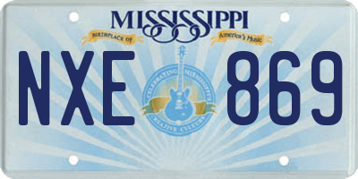 MS license plate NXE869
