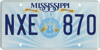 MS license plate NXE870