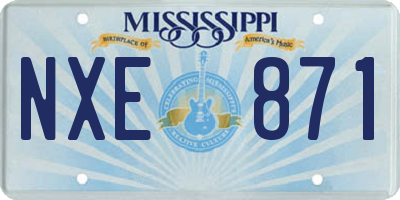 MS license plate NXE871