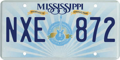 MS license plate NXE872