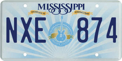 MS license plate NXE874