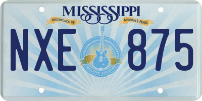 MS license plate NXE875
