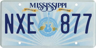 MS license plate NXE877