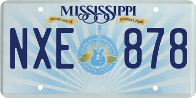 MS license plate NXE878