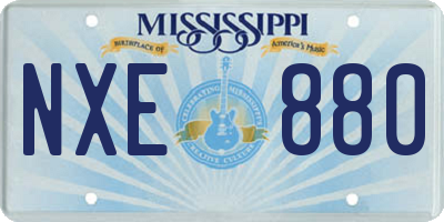 MS license plate NXE880