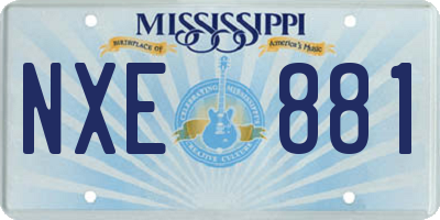 MS license plate NXE881