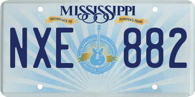 MS license plate NXE882